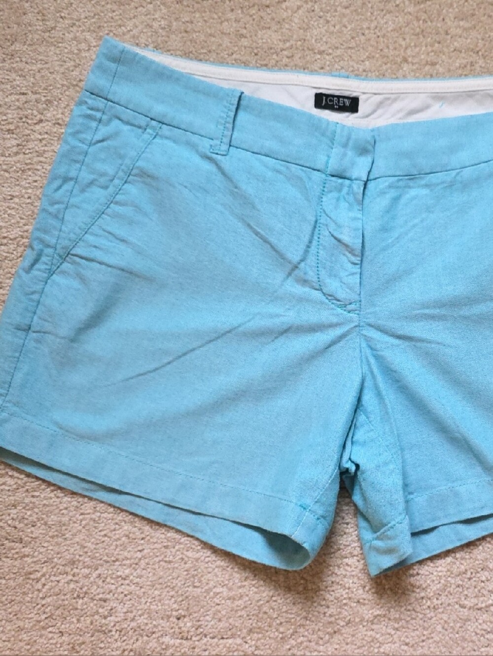 J. Crew Light Turquoise Cotton Shorts (City Fit)